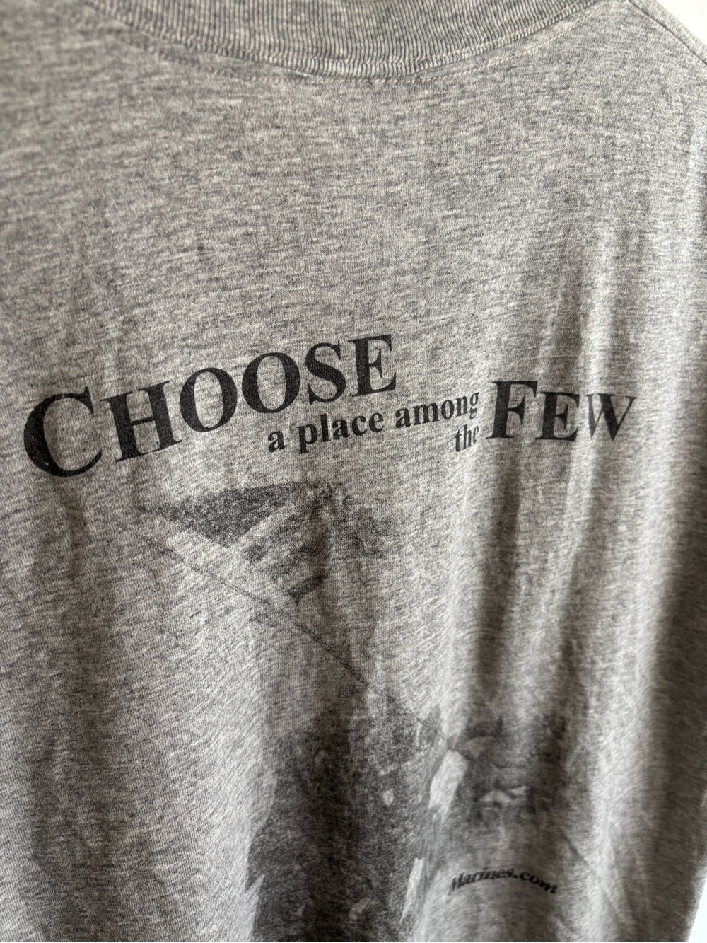 Vintage MARINES Fruit of the Loom T-Shirt Gray “Choose A Place Among The Few” - Picture 5 of 10